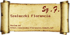Szeleczki Florencia névjegykártya